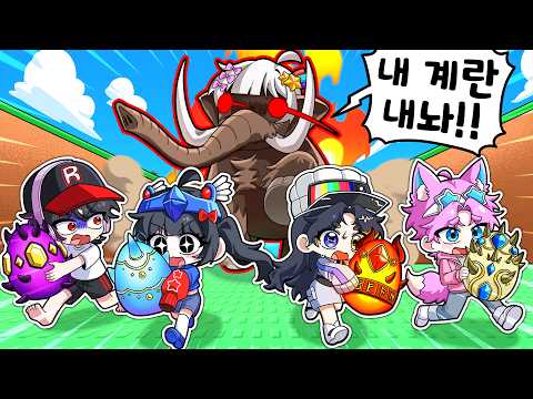 멤버들이 내 아기를 훔쳤다.. 내놔!! (로블록스 계란을 훔치다)