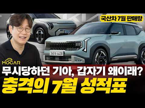 7월 국산차 판매 순위...정말 큰일난 현대차, 테슬라는 몇등일까?
