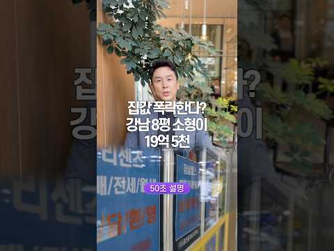 집값 폭락한다? 강남 8평 소형이 19억 5천… 50초 안에 설명하기