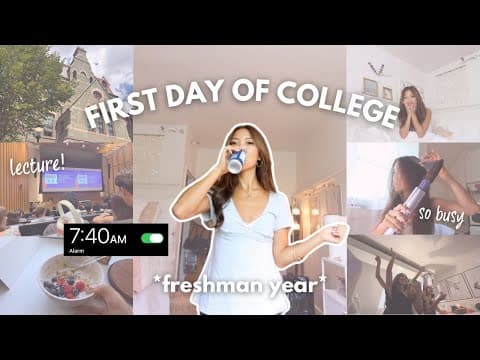 FIRST DAY OF COLLEGE VLOG *grwm, first class, shopping, dinner*