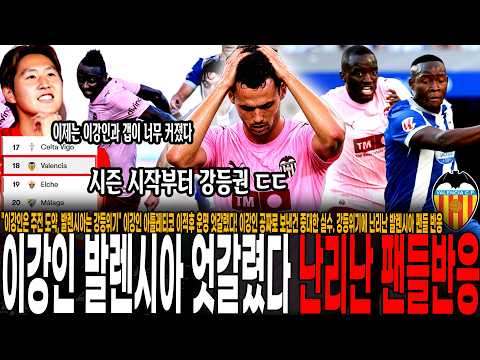 "이강인은 주전 도약, 발렌시아는 강등위기" 이강인 아틀레티코 이적후 운명 엇갈렸다! 이강인 공짜로 보낸건 중대한 실수. 강등위기에 난리난 발렌시아 팬들 반응 "이러다 망한다고!"
