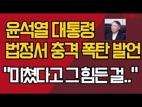 윤석열 대통령 법정서 충격 폭탄 발언/"대통령, 미쳤다고 그 힘든 걸.."/강신업 TV