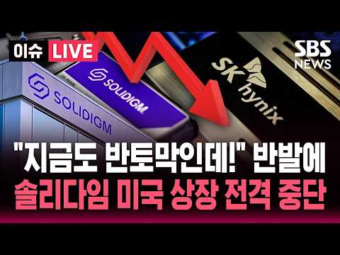 "지금도 반토막인데!" 결국 SK하이닉스, 솔리다임 상장 중단 / SBS 이슈라이브