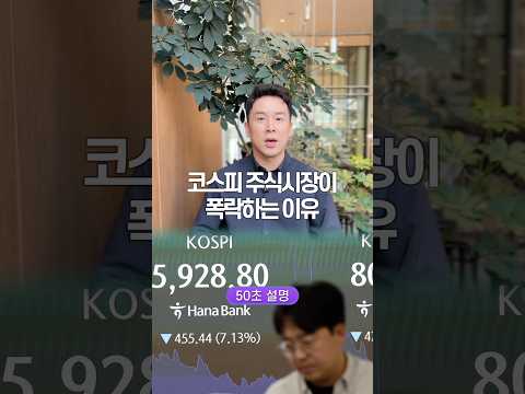 코스피 주식시장이 폭락하는 숨겨진 이유, 50초 안에 설명하기