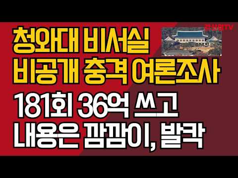 '청와대에 명태균이 사나?'/비서실 여론조사 횟수, 비용, 내용 모두 충격/강신업 TV